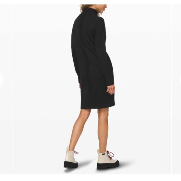 Lululemon Keep It Cozy Black Long Sleeved Turtleneck Cashmere Blend Sweater Dres - Picture 2 of 8